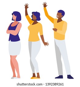 business interracial people teamwork characters