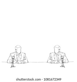 Business interview announce hand drawing .copy space for your text.vector drawing. Business vector concept