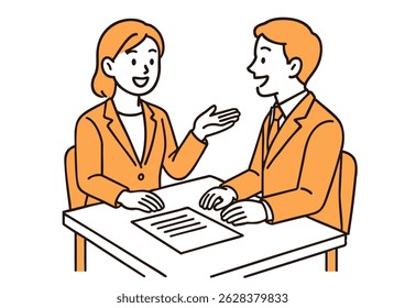Business Interview Between a Man and a Woman