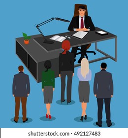 business interview concept, vector illustration