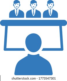 Business interview icon / blue vector graphics