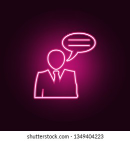 business interview icon. Elements of HR & Heat hunting in neon style icons. Simple icon for websites, web design, mobile app, info graphics