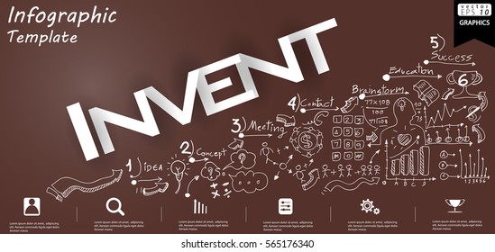 Business Invent  text modern Idea and Concept Vector illustration Infographic template with  icon.