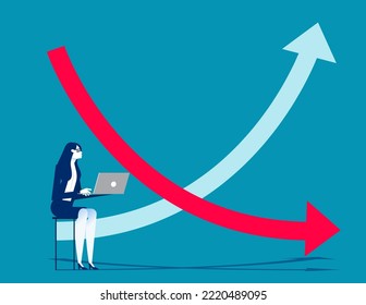 Business With Inverted Yield Curve. Business Inflation Vector Illustration