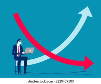 Business With Inverted Yield Curve. Business Inflation Vector Illustration