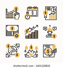 Business Invesment Set Of Color Vector Icons