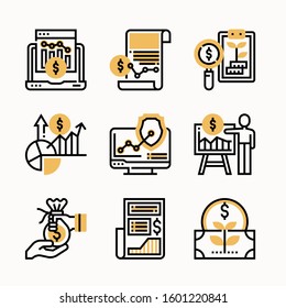 Business Invesment Set Of Color Vector Icons