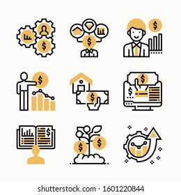 Business Invesment Set Of Color Vector Icons