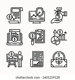 Business Invesment Set Of Line Vector Icons