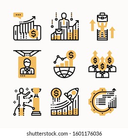 Business invesment vector Color icons set