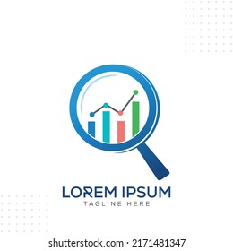 Business investigation Analysis magnifying glass Research Report icon Design Vector Template In Modern Creative Minimal Style