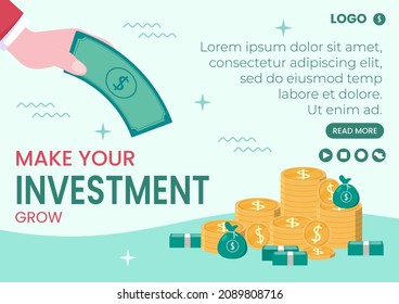 Business Investment Brochure Template Flat Design Illustration Editable of Square Background Suitable for Social media, Greeting Card and Web Internet Ads