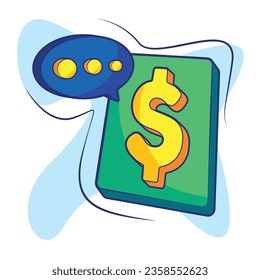 Business Investment Clip Art Vector Illustration with Speech Bubble