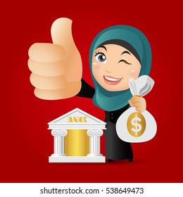 Business - Investment concept - Arab Businesspeople set 