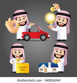 Business - Investment concept - Arab Businesspeople set