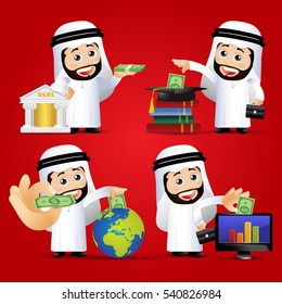 Business - Investment concept - Arab Businesspeople set