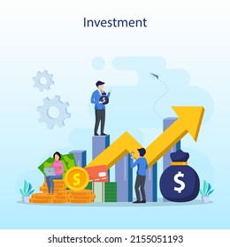 Business investment concept. Financial growth rising up to success.