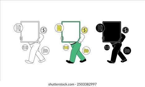 Business and investment concept illustration, Character in business and investment activities, flat design, vector illustration, silhouette icon design.