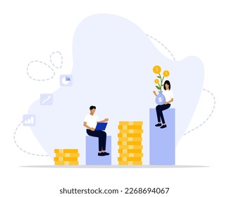 Business Investment concept illustration. Suitable for landing page, ui, web, App intro card, editorial, flyer, and banner.