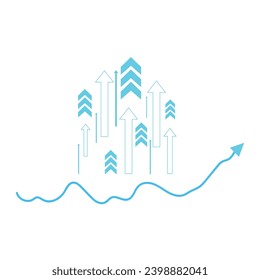 Business investment graph arrow up to success. Graph technology to success. financial data increase strategy. market chart profit money.  ビジネス投資グラフの成功への矢印。 テクノロジーを成功に導く。 財務データ増加戦略。 市場チャートの利益のお金。