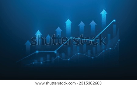 business investment graph stock market to success. chart trading arrow up technology. income profit concept. vector illustration fantastic hi tech design.