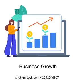 Business investment growth illustration in flat style 