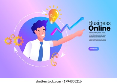 Business investment growth. Vector finance and business concept. Business partnership concept in flat vector illustration.