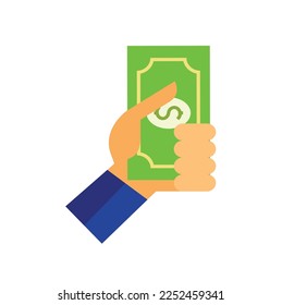 Business investment icon hand holding money sketch