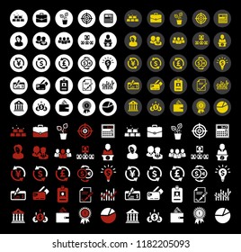 business Investment icons set - money banking sign and symbols