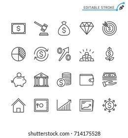 Business and investment line icons. Editable stroke. Pixel perfect.