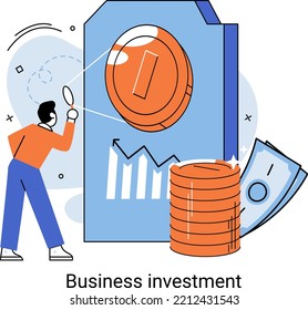 Business investment metaphor. Investment capital for profit and income multiplying. Buying shares and funds, modern economy. Investor strategy, financing business activities. Active or passive income