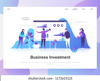 Business investment modern flat design concept. Landing page template. Modern flat vector illustration concepts for web page, website and mobile website. Easy to edit and customize.