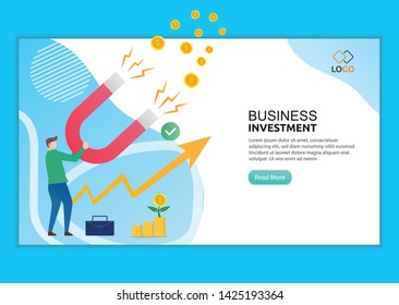 Business investment to modern flat design concept. Landing page of making profit template. flat vector illustration concepts for web page, website and mobile website. Easy to edit and customize