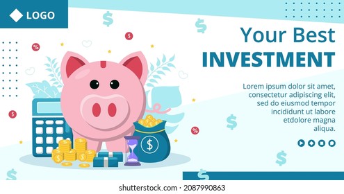 Business Investment Post Template Flat Design Illustration Editable of Square Background Suitable for Social media, Greeting Card and Web Internet Ads