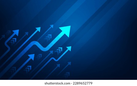 business investment rising arrow chart technology. financial data graph strategy.market chart profit money. copy space for text input. vector illustration hi-tech.