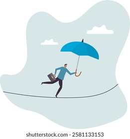 Business or investment risk protection, challenge,business concept.flat character.