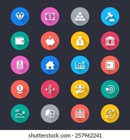 Business and investment simple color icons