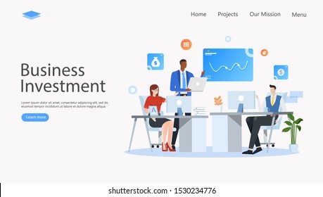 Business Investment Vector Illustration Concept , Suitable for web landing page, ui, mobile app, editorial design, flyer, banner, and other related occasion