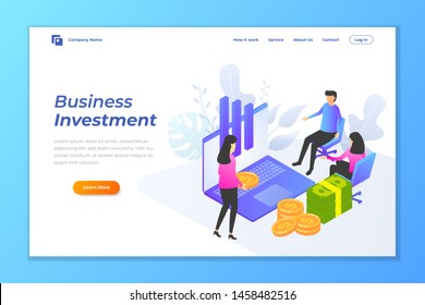 business investment web banner background vector template.