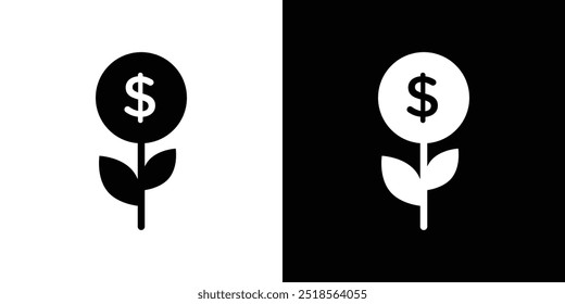 Business Investments growth Icon Flat fill set collection