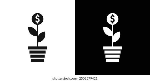 Business Investments growth Icon line art vector