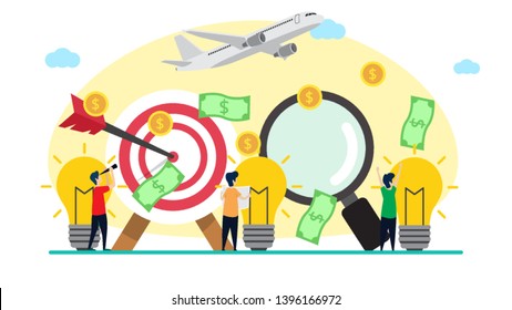 business investor creative illustration vector of graphic , small people business investor illustration vector , business investor online vector , vector flat illustration