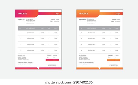 Business  invoice design template .