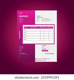Diseño de Factura de negocios, diseño de Plantilla de Factura para negocios
