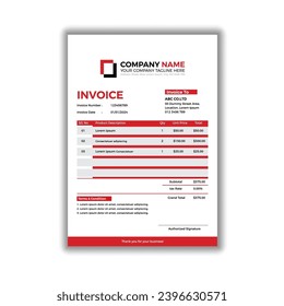Business Invoice design vector eps. 