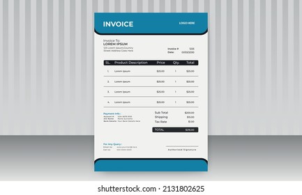 Business Invoice design vector template