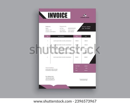 Business invoice form. Money bills or pricelist and payment agreement design. or payment receipt templates.
