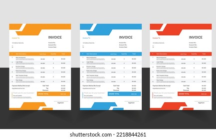 Business invoice form template, Invoicing quotes, money bills or price invoices and payment agreement design templates, Tax form, bill graphic or payment receipt page vector set