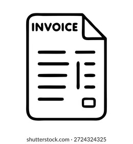 Ilustración de documento de icono de línea de Factura empresarial