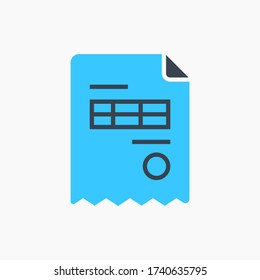 Icono minimalista del vector de línea de factura comercial. Símbolo del documento de finanzas. Icono de facturación para el diseño web. Icono moderno de papel plano para el diseño de aplicaciones. Signo de facturación financiera iconos lineales planos mínimos